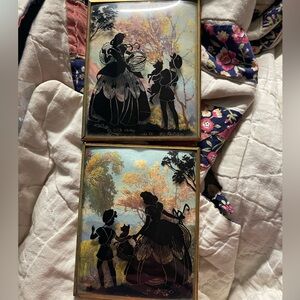 Vintage Silhouette Art Panels